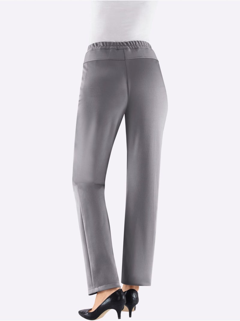 Pantalon softshell avec ceinture élastique et patte à glissière - taille courte - moda vilona Gris Argenté - Kiabi