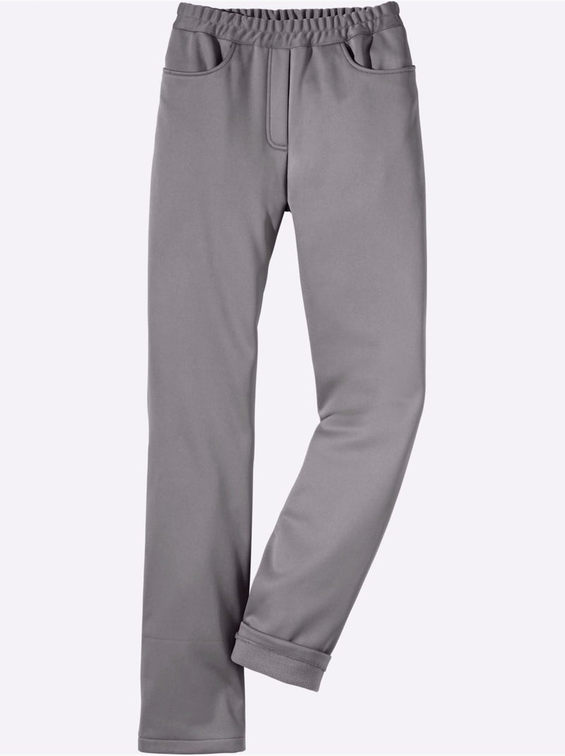 Pantalon softshell avec ceinture élastique et patte à glissière - taille courte - moda vilona Gris Argenté - Kiabi