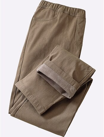 Pantalon souple avec ceinture élastique et poches pratiques - taille courte - moda vilona