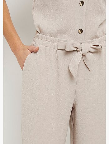 Pantalon souple texturé, noué taille - Afibel