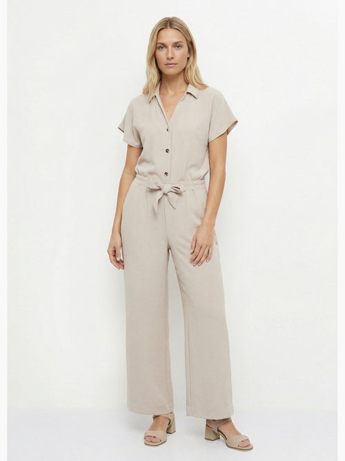 Pantalon souple texturé, noué taille - Afibel - Kiabi