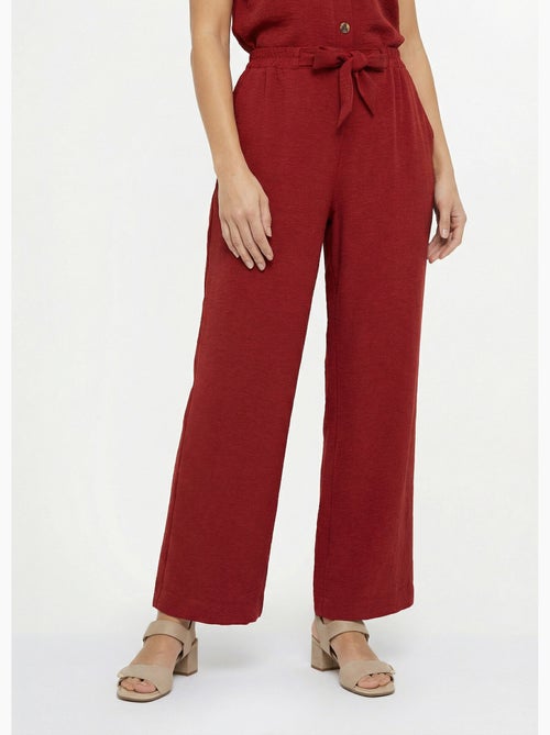 Pantalon souple texturé, noué taille - Afibel - Kiabi