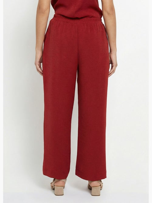 Pantalon souple texturé, noué taille - Afibel - Kiabi