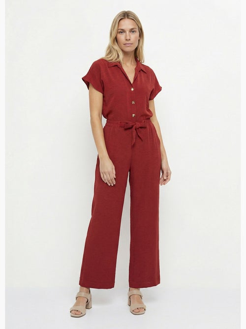 Pantalon souple texturé, noué taille - Afibel - Kiabi