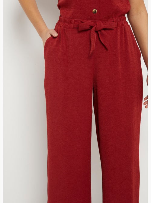 Pantalon souple texturé, noué taille - Afibel - Kiabi