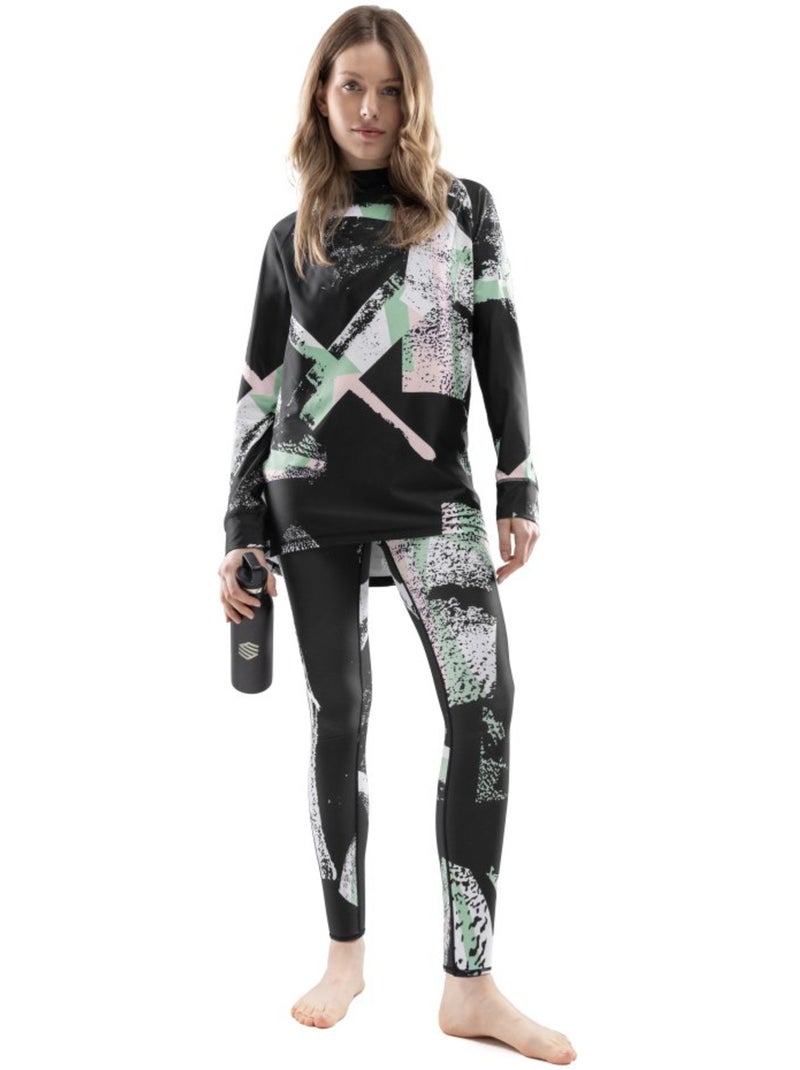 Pantalon sous-vêtement thermique femme sports d'hiver femme abstract Multicolore - Kiabi