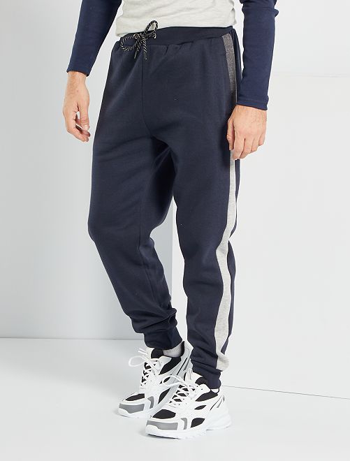 Pantalon sport color block                                         bleu marine/gris 
