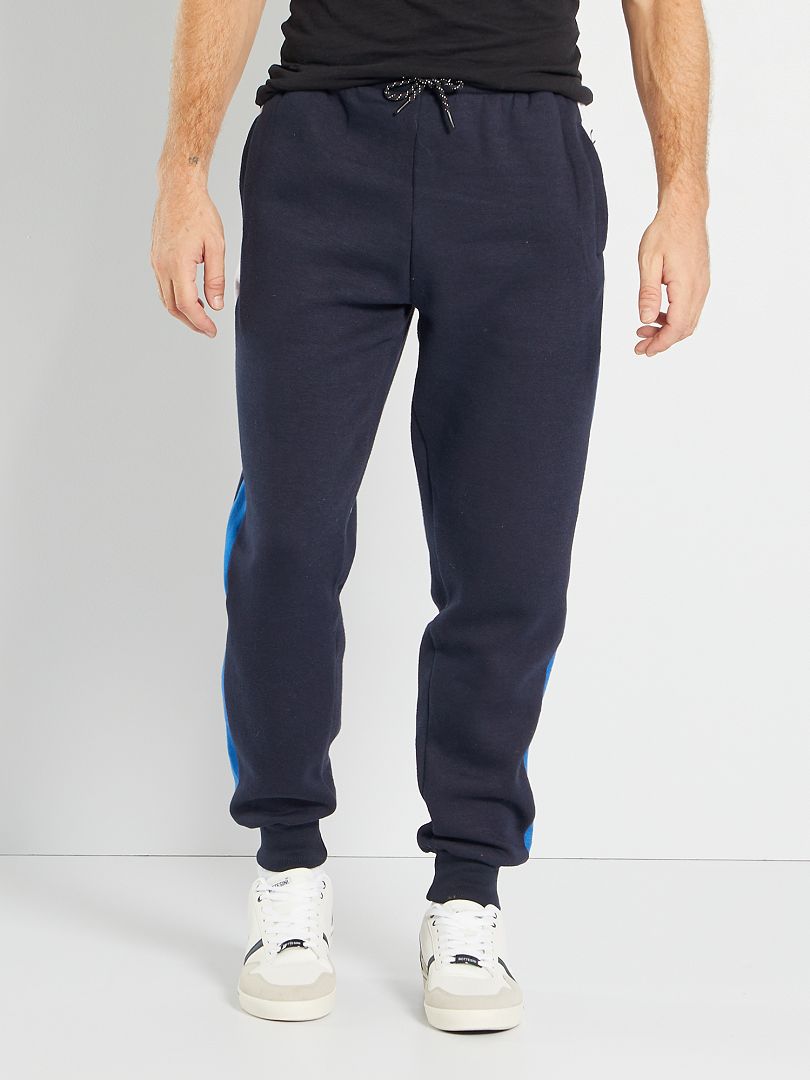 Pantalon sport color-block marine/bleu/blanc - Kiabi