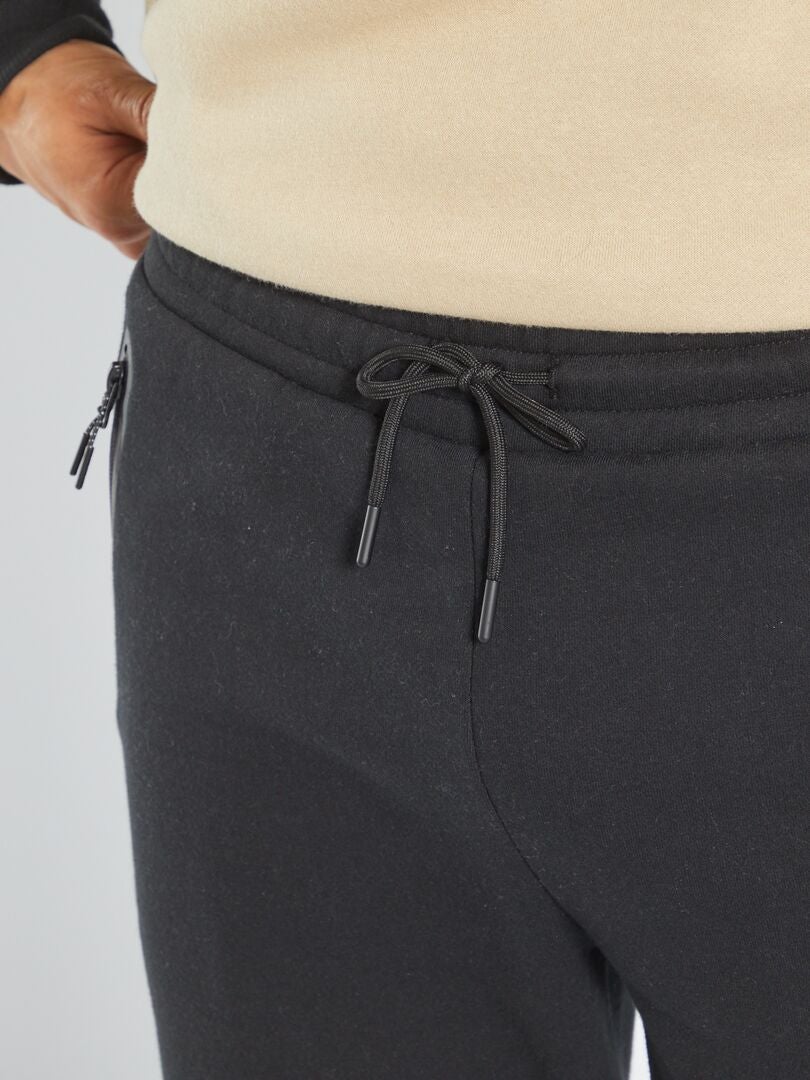 Pantalon sport color block noir - Kiabi