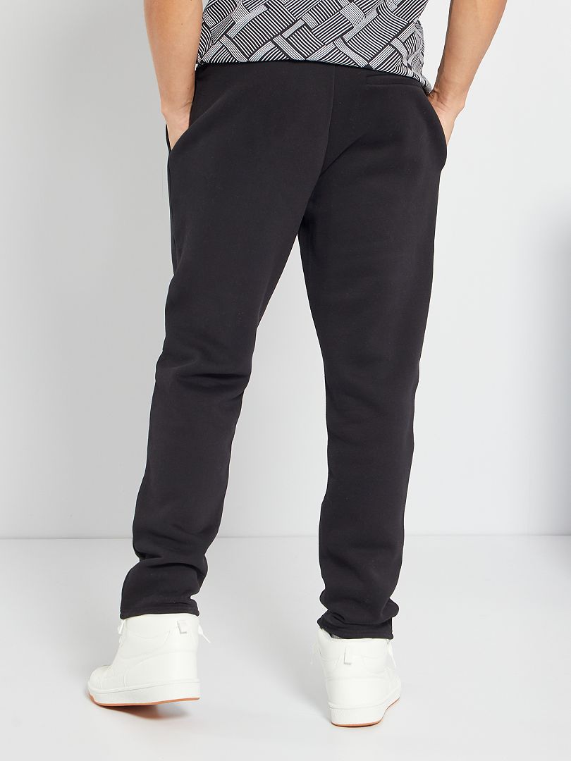 Pantalon sport en molleton noir - Kiabi