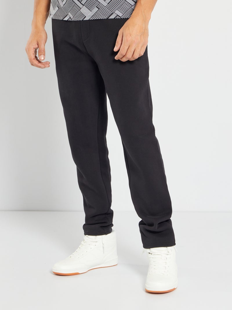Pantalon sport en molleton noir - Kiabi