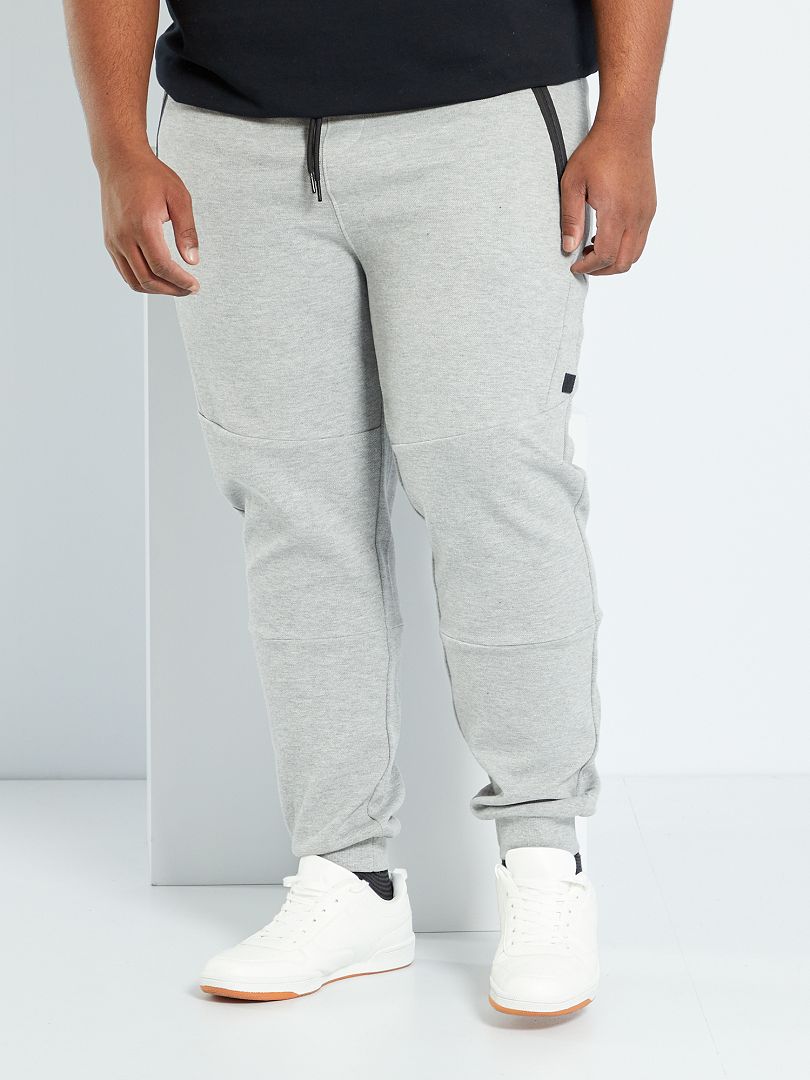 Pantalon sport en piqué gris clair - Kiabi