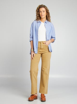 Pantalon straight en coton stretch