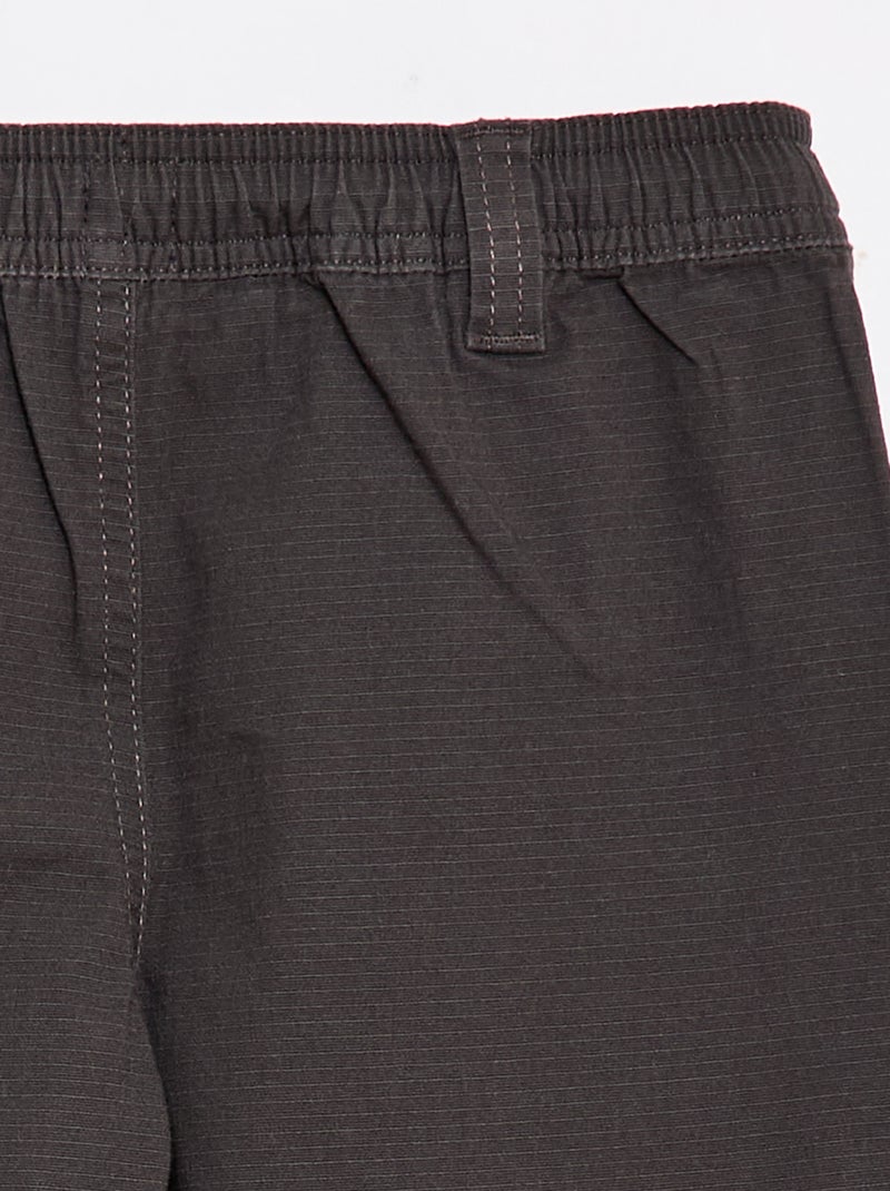 Pantalon straight en coton uni - Collection facile à enfiler Noir - Kiabi