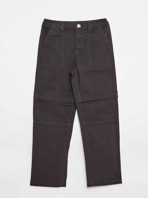 Pantalon straight en coton uni - Kiabi
