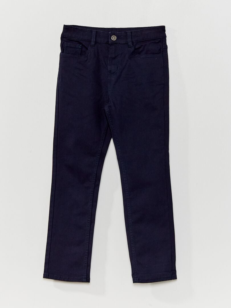Pantalon stretch - Coupe + confortable bleu marine - Kiabi