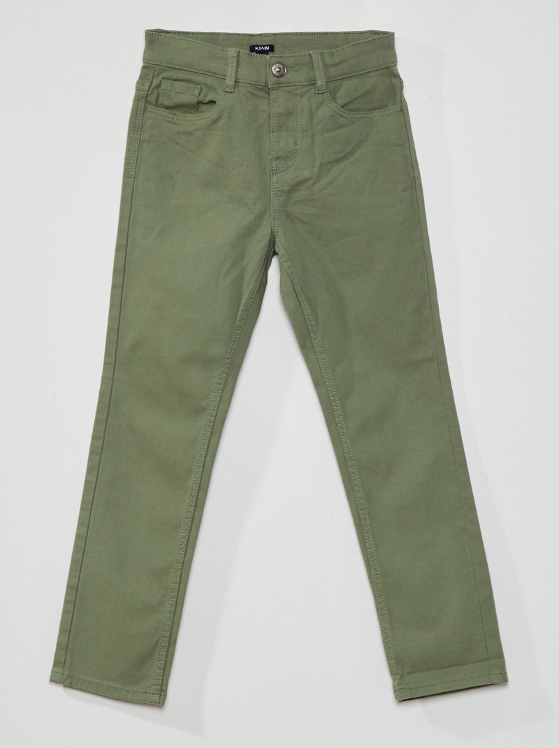 Pantalon stretch - Coupe + confortable Vert - Kiabi
