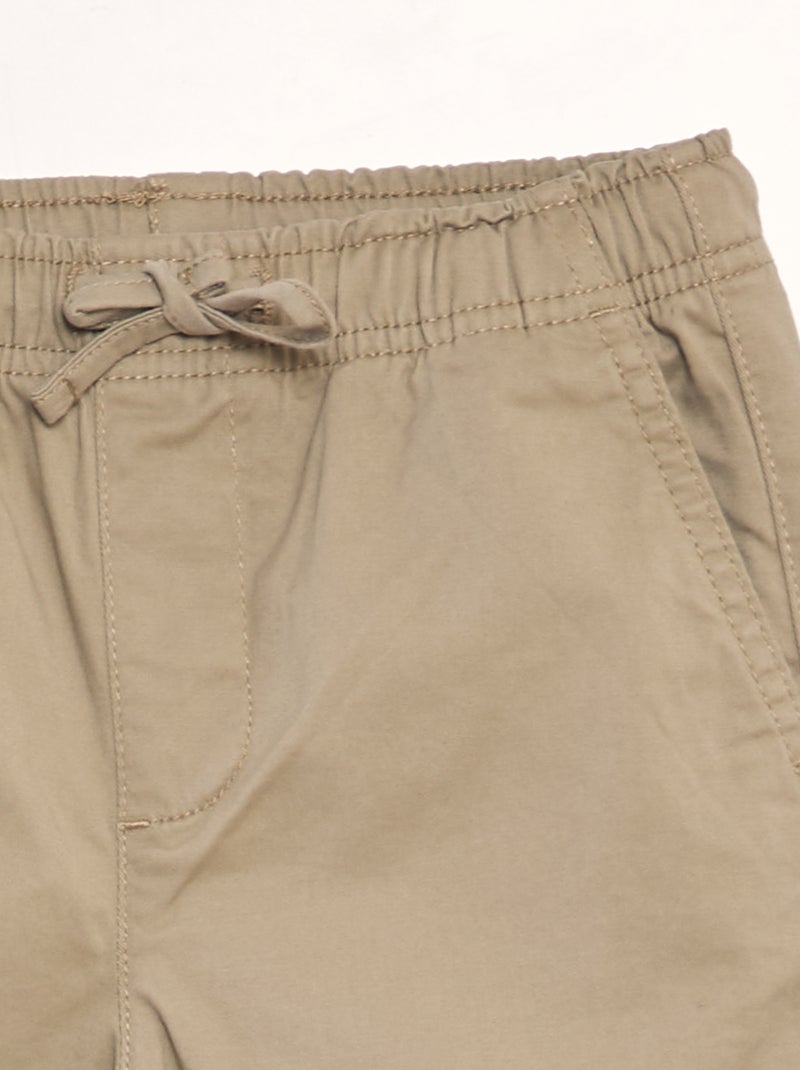Pantalon stretch multipoches Beige - Kiabi