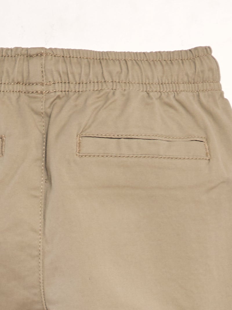 Pantalon stretch multipoches Beige - Kiabi