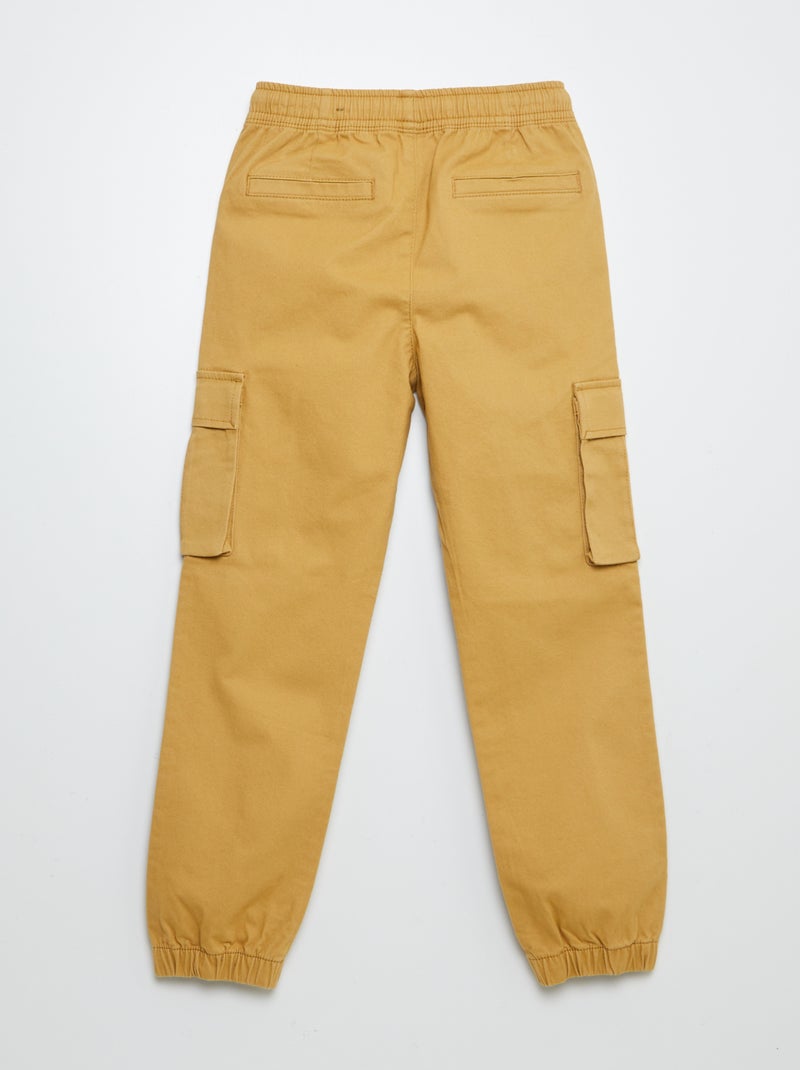 Pantalon stretch multipoches JAUNE - Kiabi
