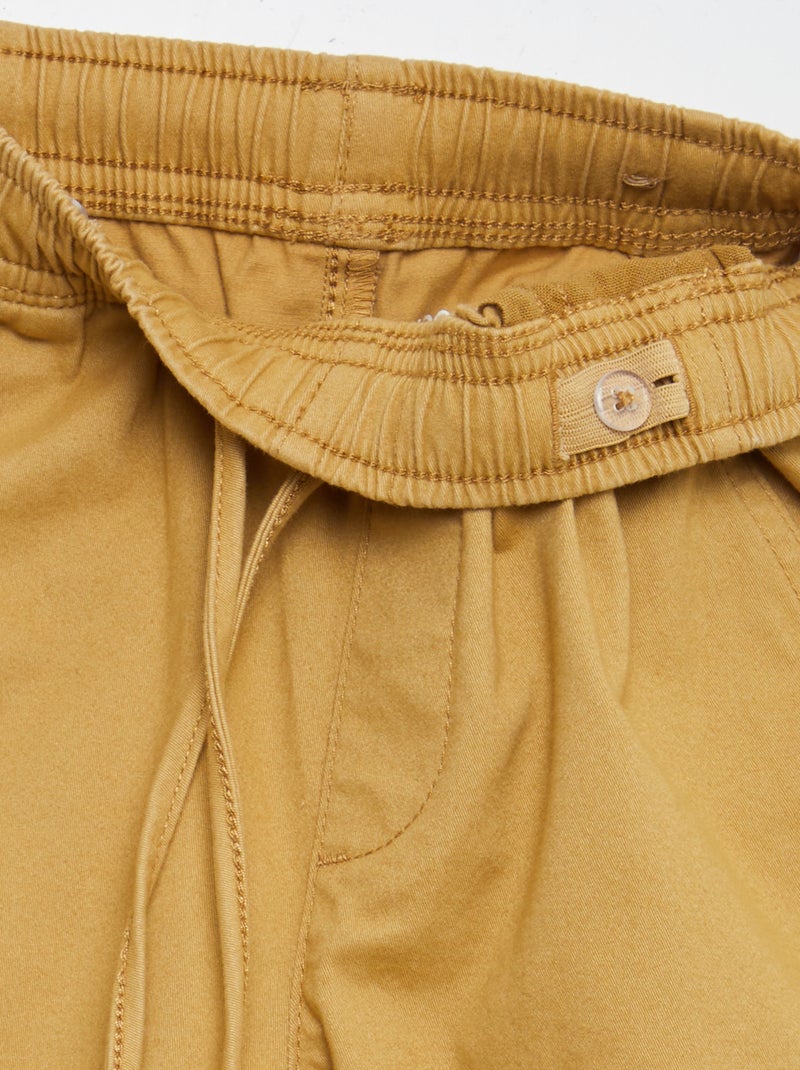 Pantalon stretch multipoches JAUNE - Kiabi