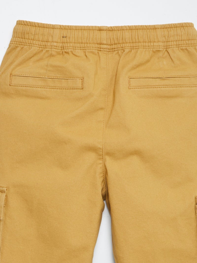 Pantalon stretch multipoches JAUNE - Kiabi