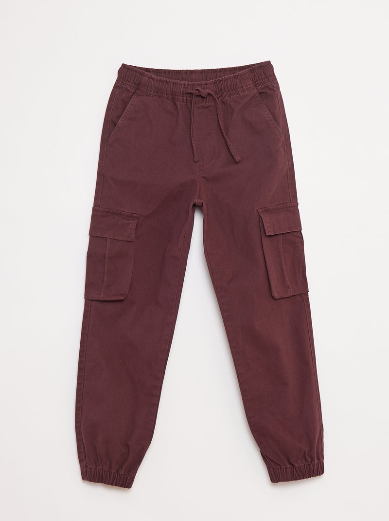 Pantalon stretch multipoches Violet - Kiabi