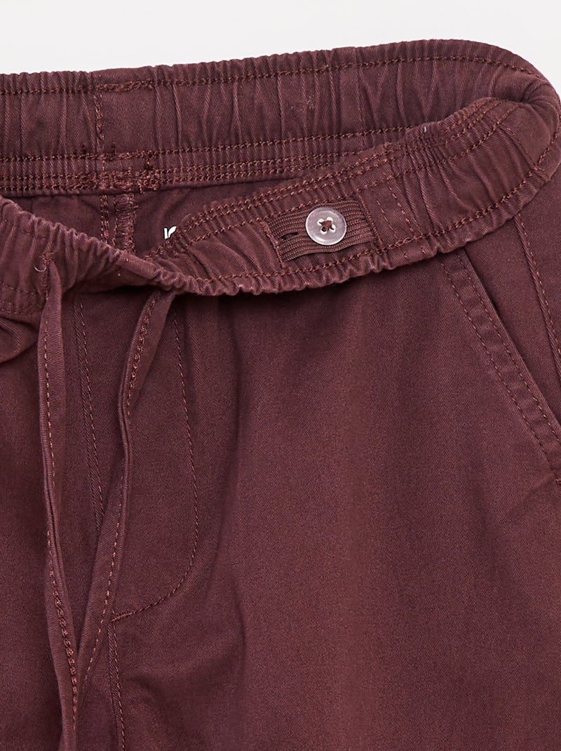 Pantalon stretch multipoches Violet - Kiabi