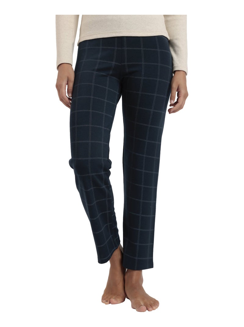 Pantalon stretch Navy Checks Bleu marine - Kiabi