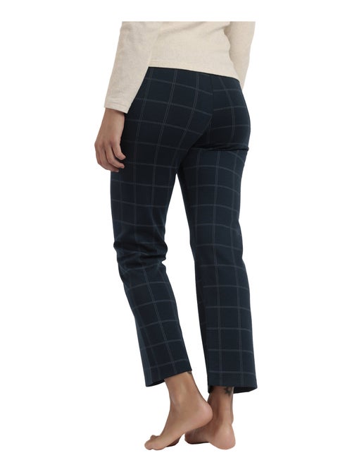 Pantalon stretch Navy Checks - Kiabi