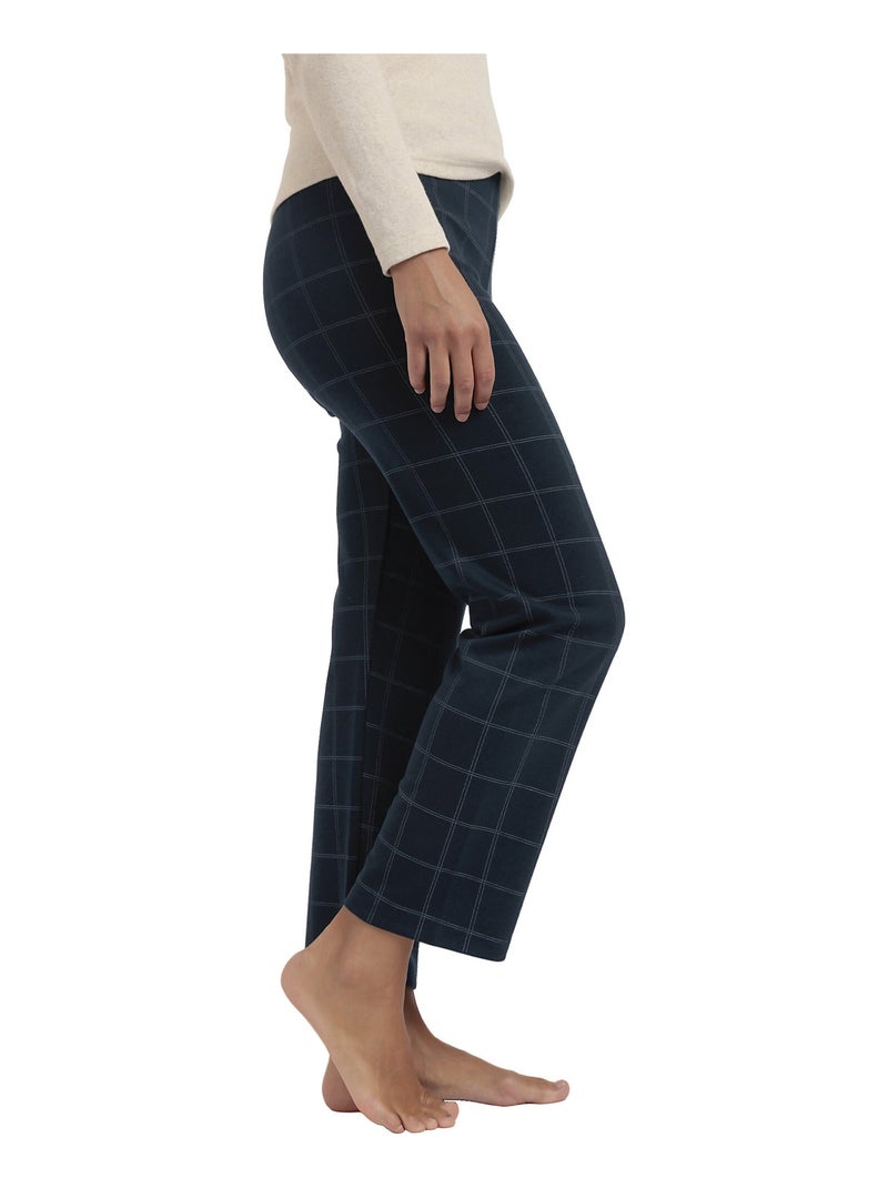 Pantalon stretch Navy Checks Bleu marine - Kiabi