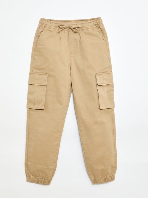 Pantalon stretch uni multipoche - Kiabi