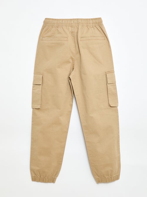 Pantalon stretch uni multipoche - Kiabi