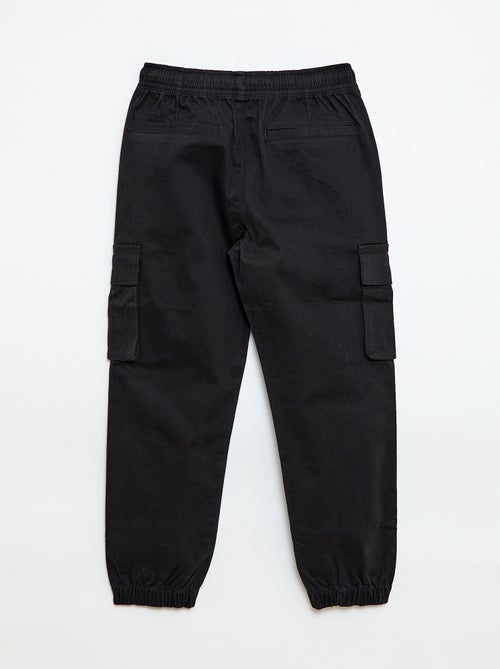 Pantalon stretch uni multipoche - Kiabi