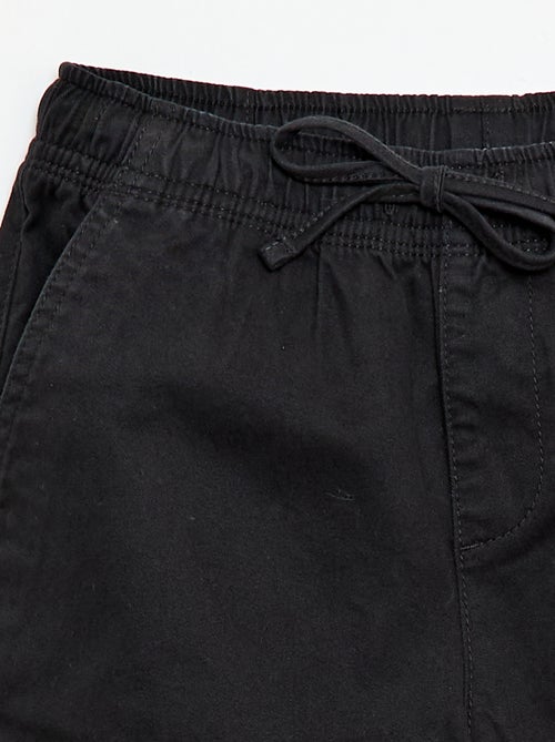 Pantalon stretch uni multipoche - Kiabi