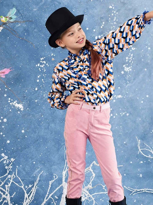 Pantalon Stretch Velours     JUMP - 'LA FAUTE A VOLTAIRE' - Kiabi