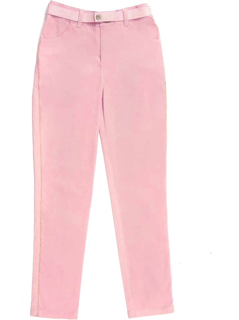 Pantalon Stretch Velours     JUMP - 'LA FAUTE A VOLTAIRE' Rose - Kiabi