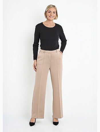 Pantalon structuré de ville maille milano unie - Afibel