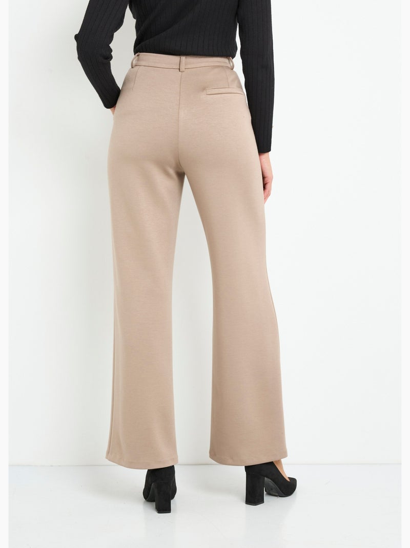 Pantalon structuré de ville maille milano unie - Afibel Beige - Kiabi