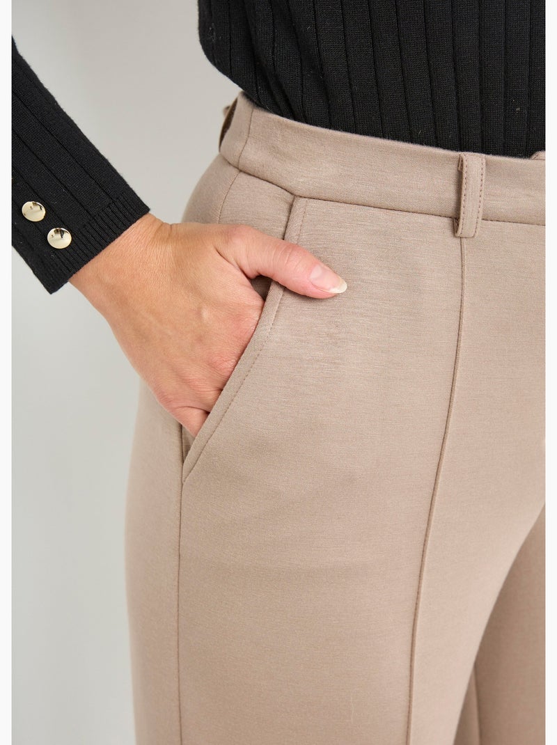 Pantalon structuré de ville maille milano unie - Afibel Beige - Kiabi