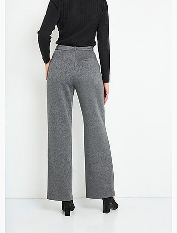 Pantalon structuré de ville maille milano unie - Afibel