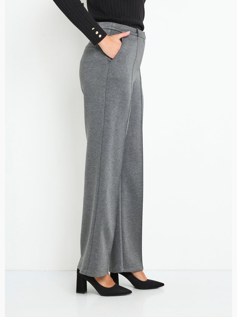 Pantalon structuré de ville maille milano unie - Afibel gris anthracite - Kiabi