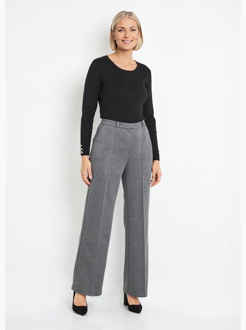 Pantalon structuré de ville maille milano unie - Afibel - Kiabi