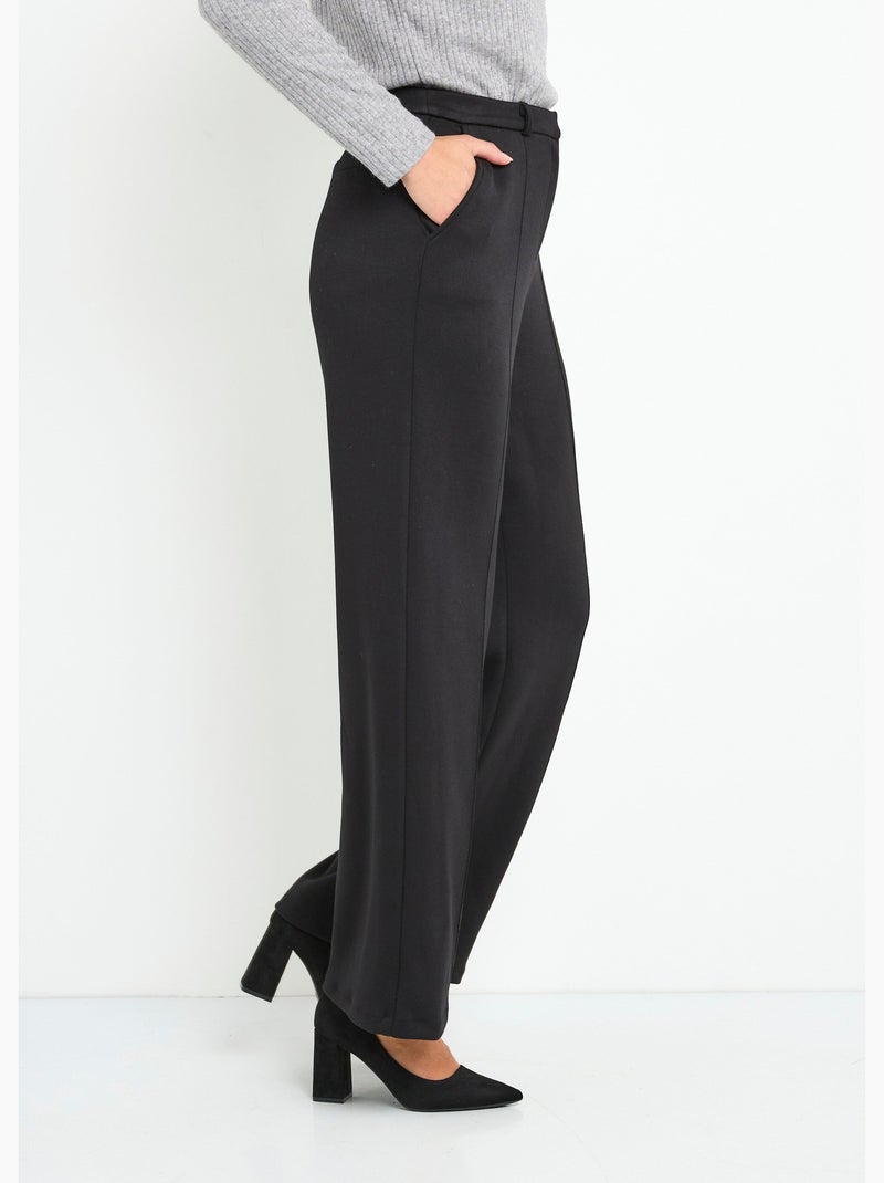 Pantalon structuré de ville maille milano unie - Afibel Noir - Kiabi