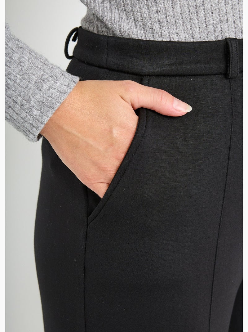 Pantalon structuré de ville maille milano unie - Afibel Noir - Kiabi