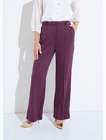 Pantalon structuré de ville maille milano unie - Afibel