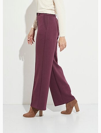 Pantalon structuré de ville maille milano unie - Afibel