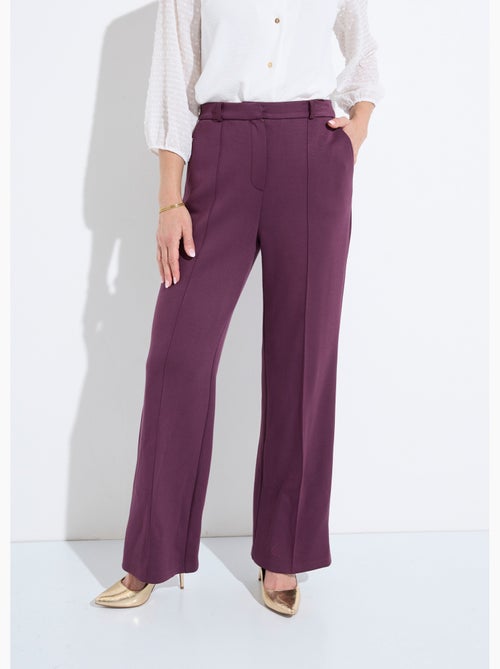 Pantalon structuré de ville maille milano unie - Afibel - Kiabi