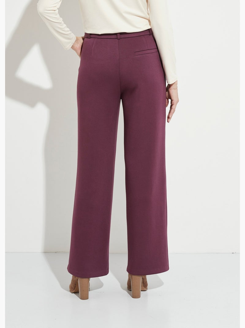 Pantalon structuré de ville maille milano unie - Afibel Prune - Kiabi