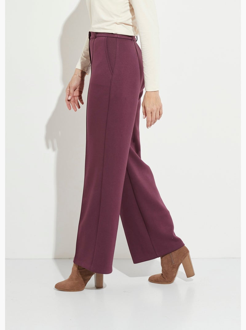 Pantalon structuré de ville maille milano unie - Afibel Prune - Kiabi